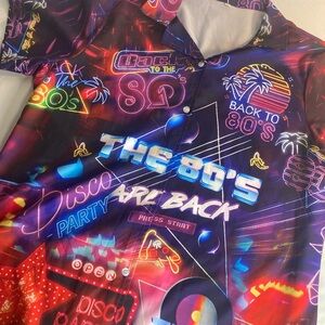 Disco Music 80,s are back  Short-Sleeve Hawaiian Shirt For Men large